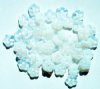 50 3x9mm Marble Crystal White Flower Spacer Beads
